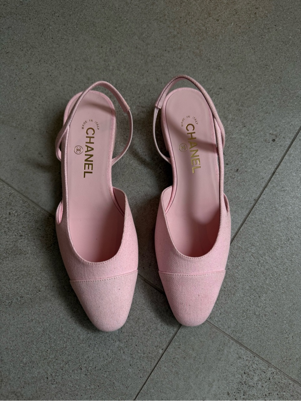 CHANEL Spring-Summer 2026 Pink Denim Slingback Flats — NEW IN BOX - Picture 10 of 10